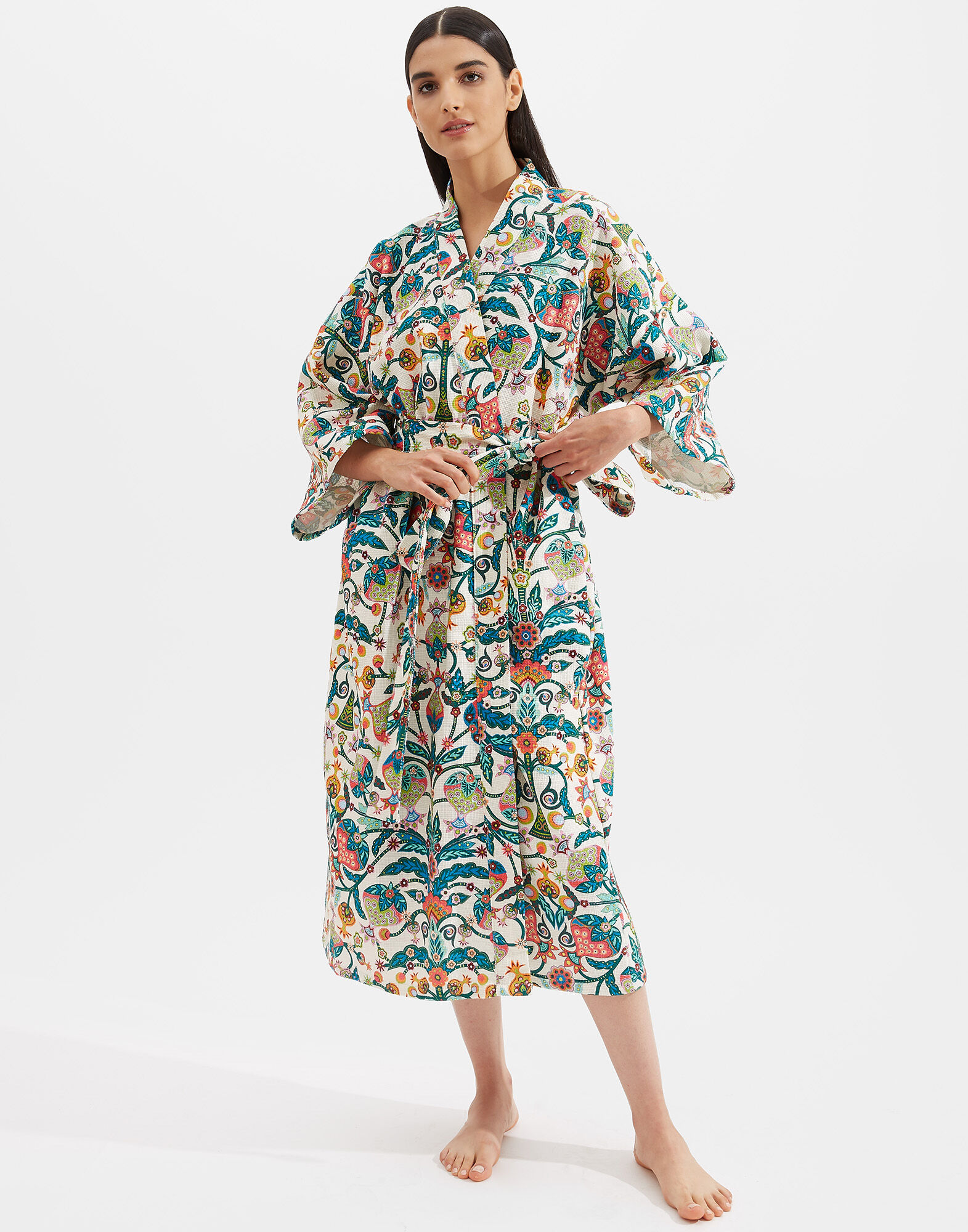 La DoubleJ Unisex Big Robe Tree Of Life Bianco JAC0035COT024TFL0001