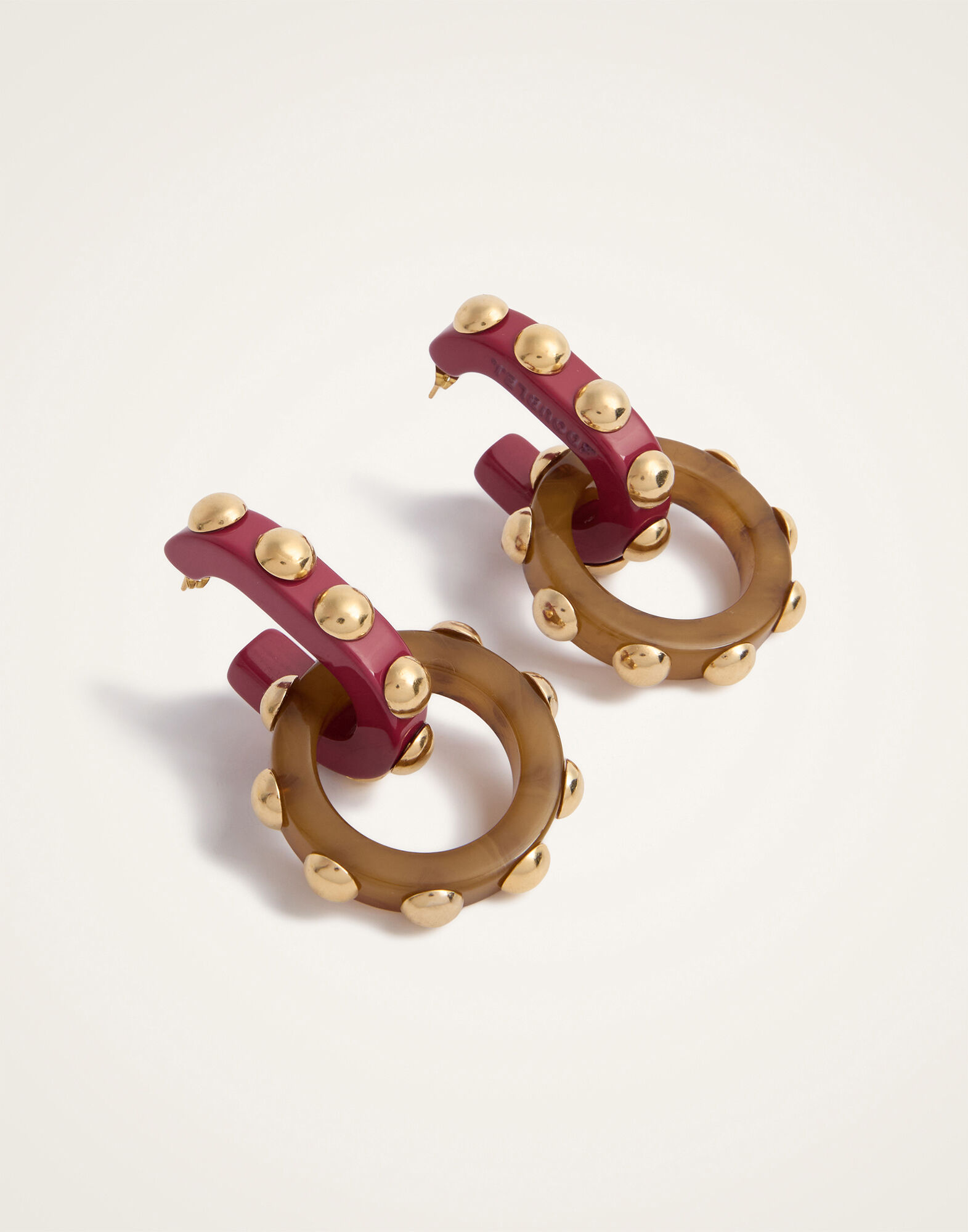 La DoubleJ Double Hoop Earrings Solid Military Green EAR0048POL004SOLIDGR12