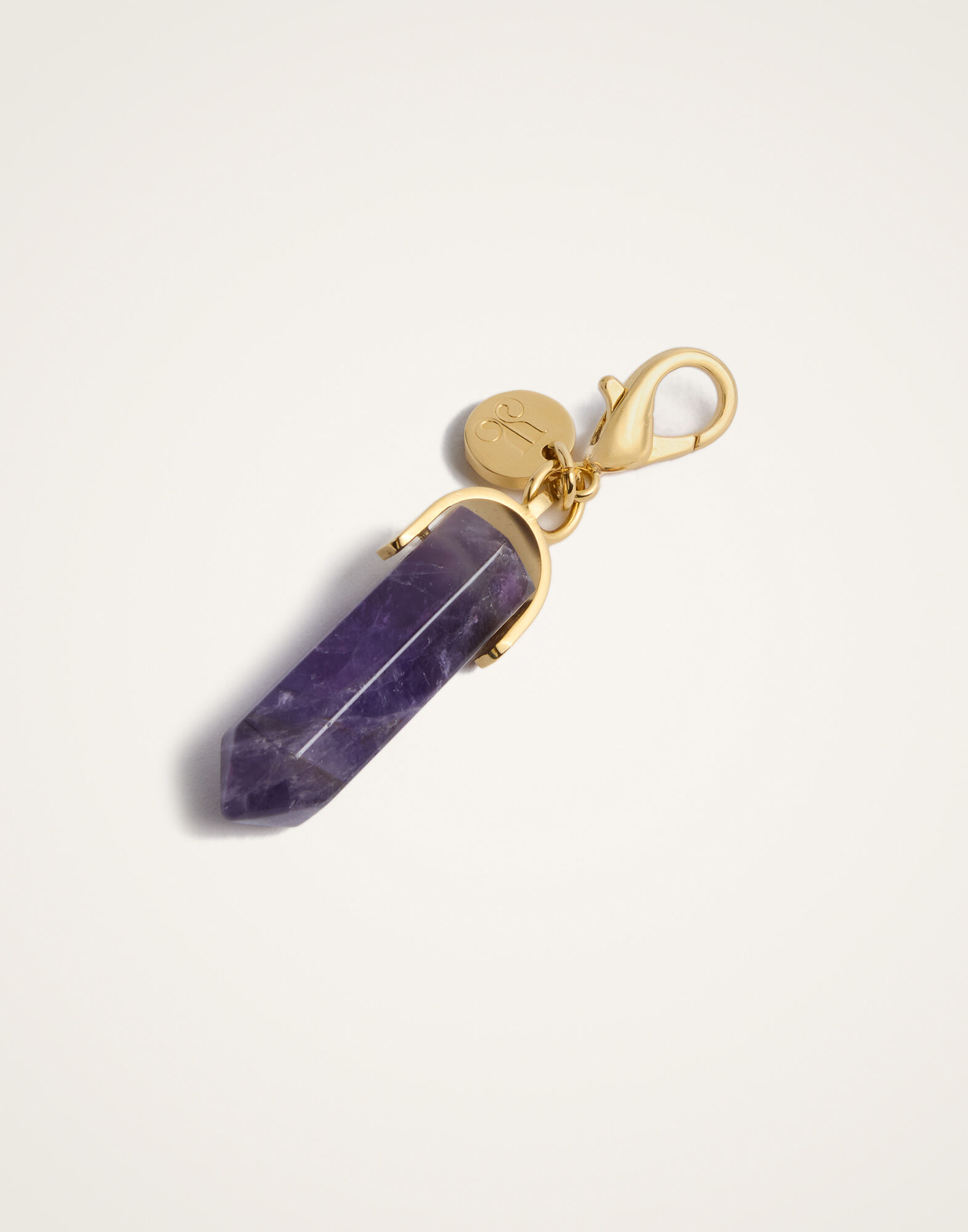 La DoubleJ Pillar Charm 24k Gold Plate & Amethyst CHM0017BRA003AME01YE05