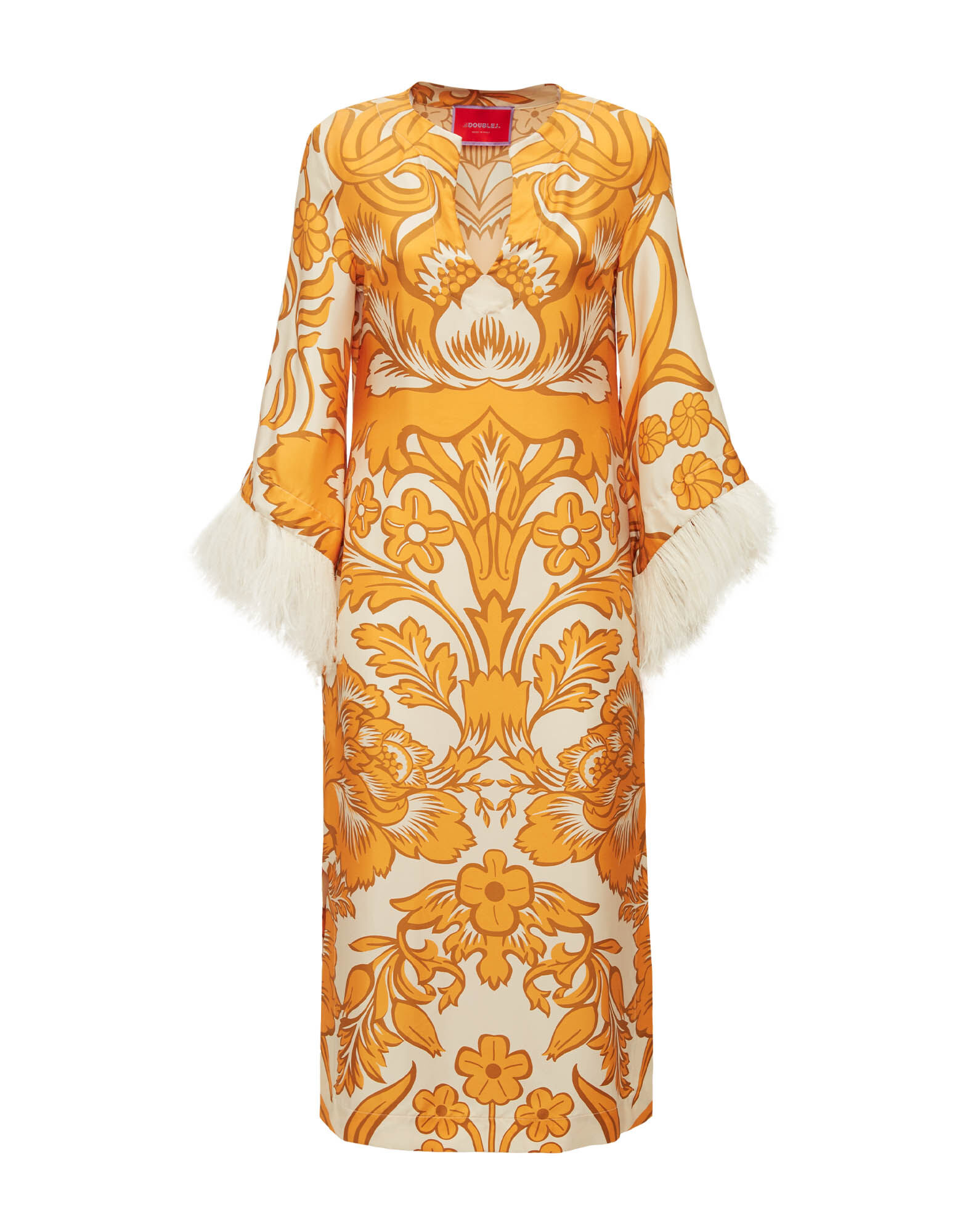 La DoubleJ The Kaftan (With Feathers) Va-Va Plac&eacute;e Gold DRE0552SIL001VAV01YE05