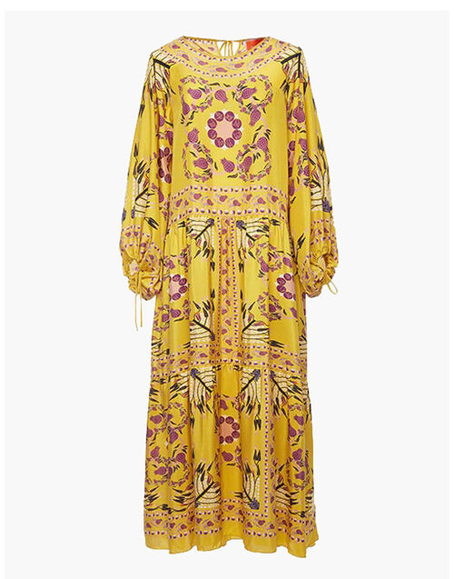 La DoubleJ Vesta Dress Melograno Giallo Placée DRE0302SIL009MEL0007