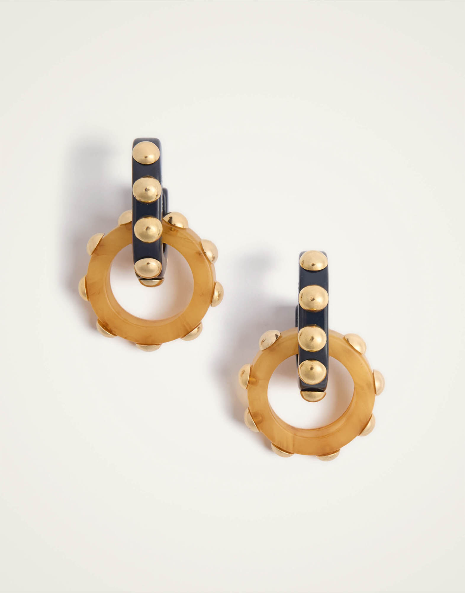 La DoubleJ Double Hoop Earrings Solid Yellow EAR0048POL004SOLIDYE02