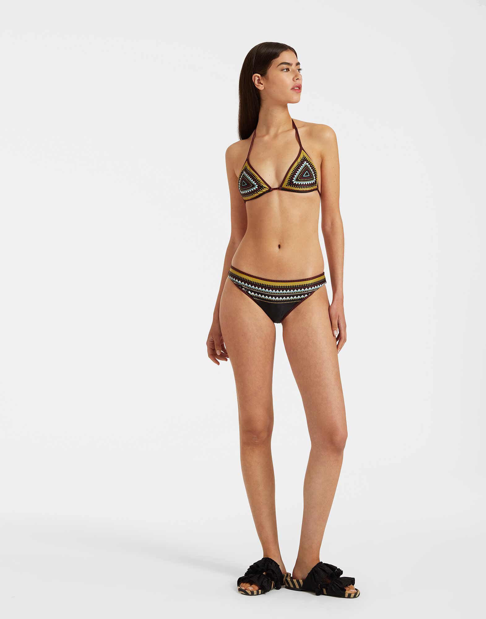 La DoubleJ Bikini Bottom Doric Plac&eacute;e Black SWI0033LYC003DOR01BL01