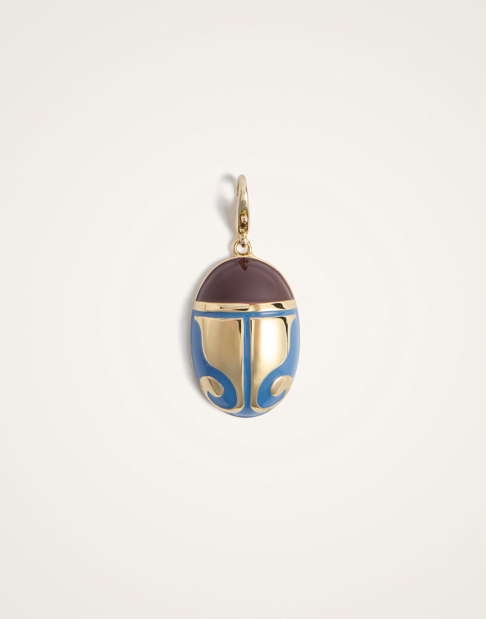 La DoubleJ Mini JJ Scarab Charm 24K Gold Plate & Blue Enamel CHM0026MET002SOLIDBU03