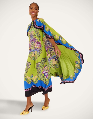La DoubleJ Dresses Women - Magic Dress Cornucopia Place Green XL 100% Silk La DoubleJ Dresses Women - Magic Dress Cornucopia Place Green XL 100% Silk