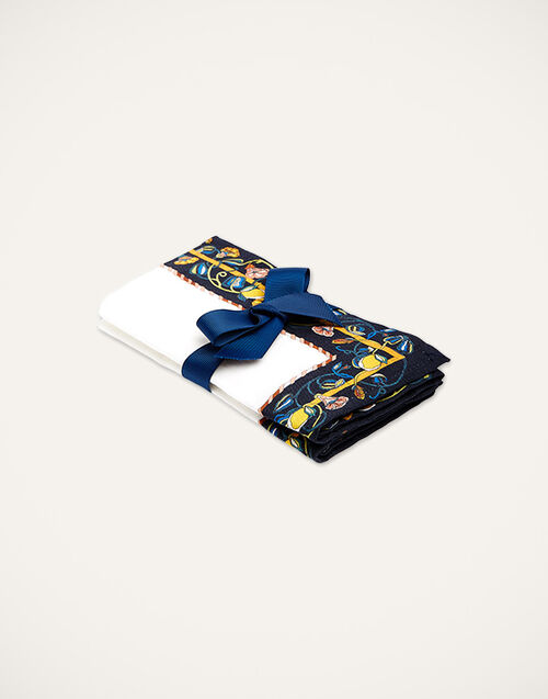 La DoubleJ Large Napkins Set Of 2 Borboni Blue NAP0006LIN001BRN0004