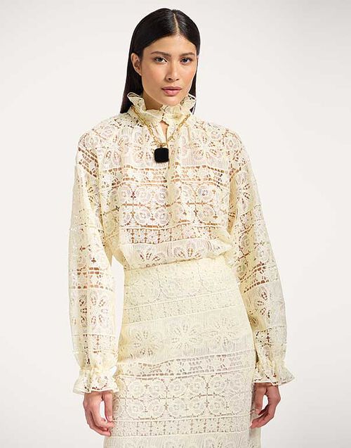 La DoubleJ Lacey Cerere Blouse Caper Light Yellow SHI0142EMB104CEP03YE01