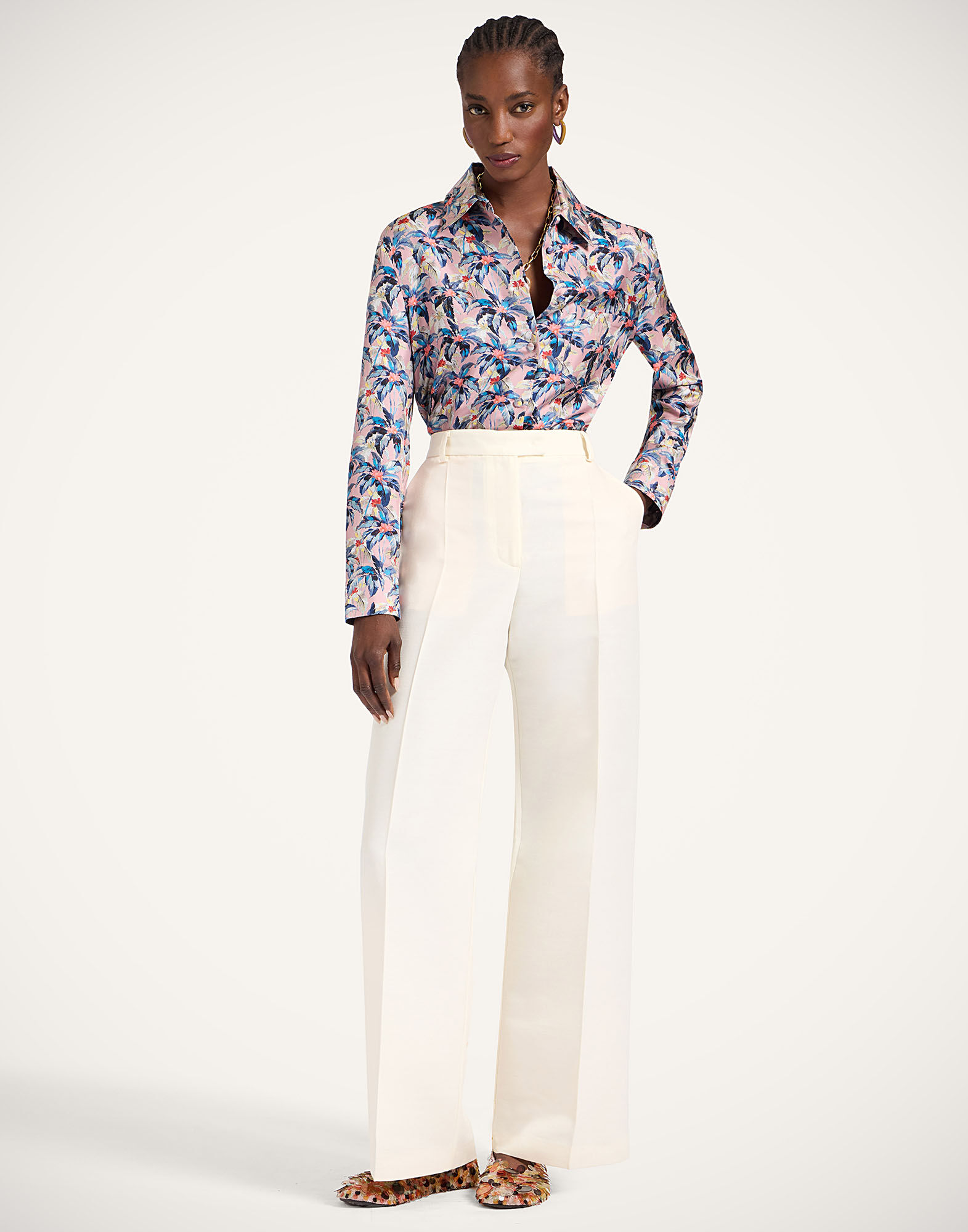 La DoubleJ Boy Shirt Mini Tropicana Mauve SHI0001SIL001TRC02PU06