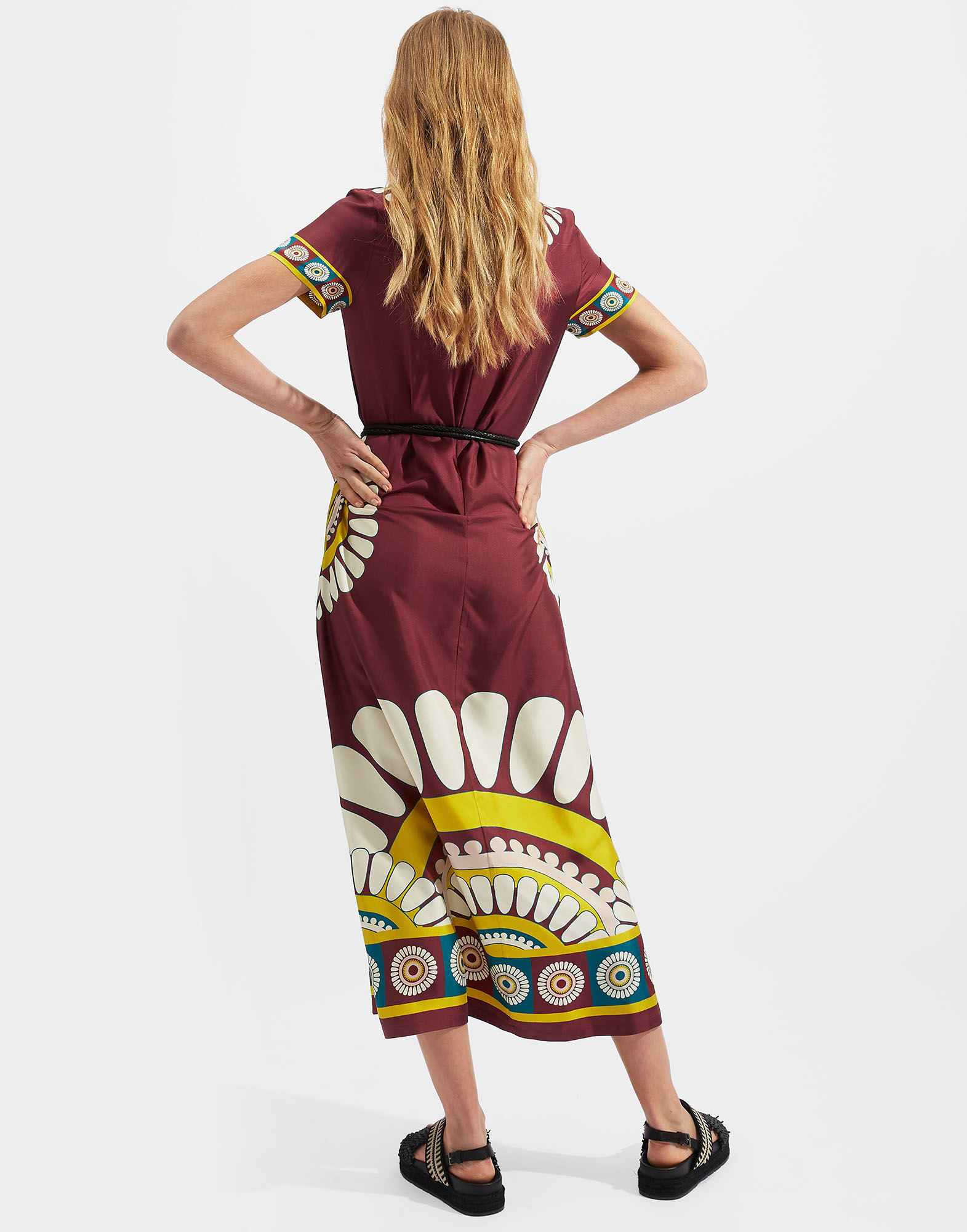 La DoubleJ Swing Dress Bordeaux Solar Plac&eacute;e DRE0128SIL006SOL0006