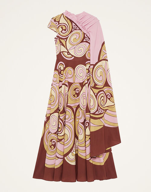 La DoubleJ One Shoulder Brigid Dress Kells Swirl Plac&eacute;e Pink DRE1129CRE002KLS01PI01