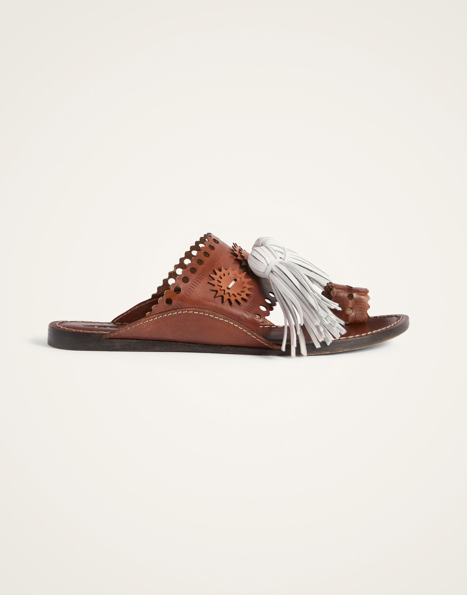 La DoubleJ Sandy Slides Solid Brown SHO0110LEA014SOLIDBR17