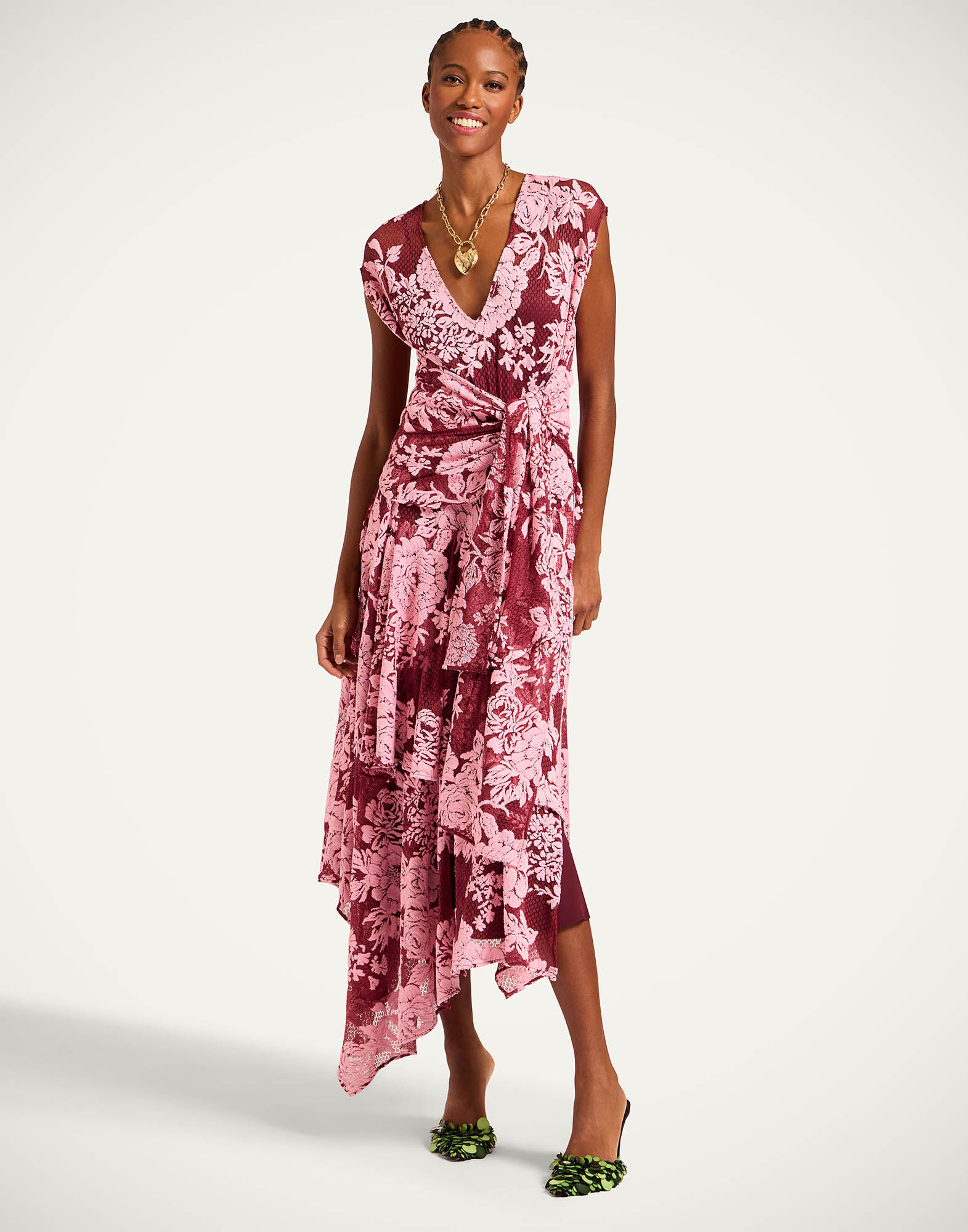 La DoubleJ Do It All Lacey Dress Solid Pink DRE1003LAC005BIC01PI01