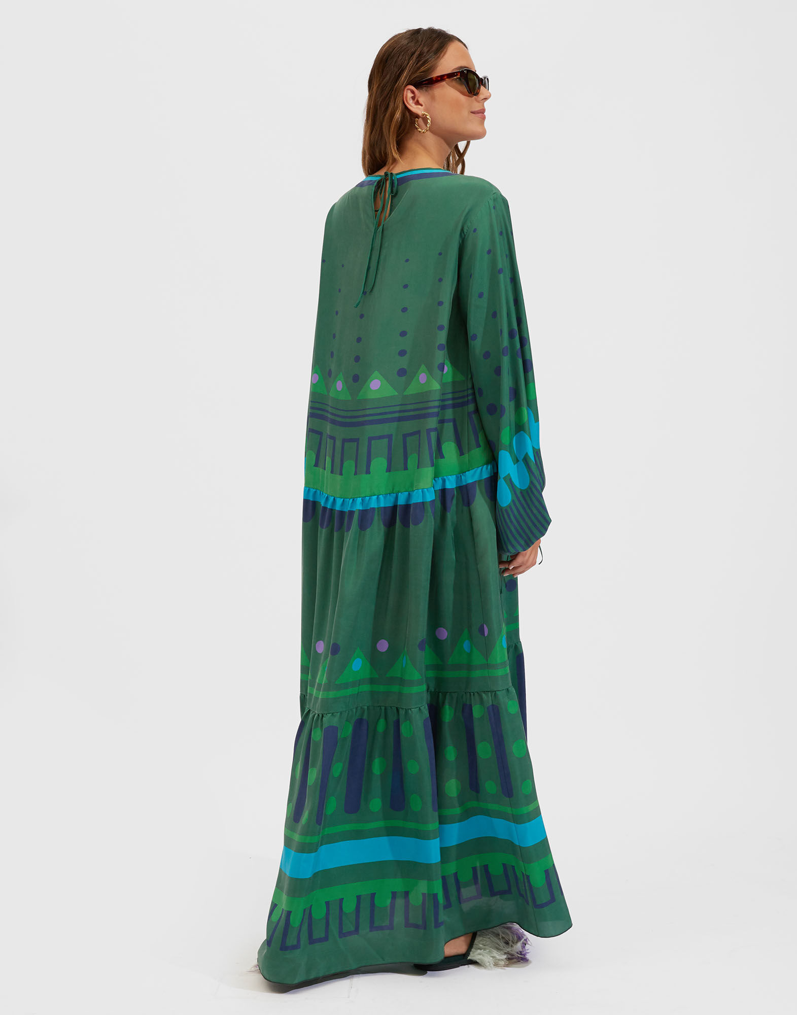 La DoubleJ Vesta Dress Handmade Dots Bordeaux Plac&eacute;e DRE0302SIL009HAD0001