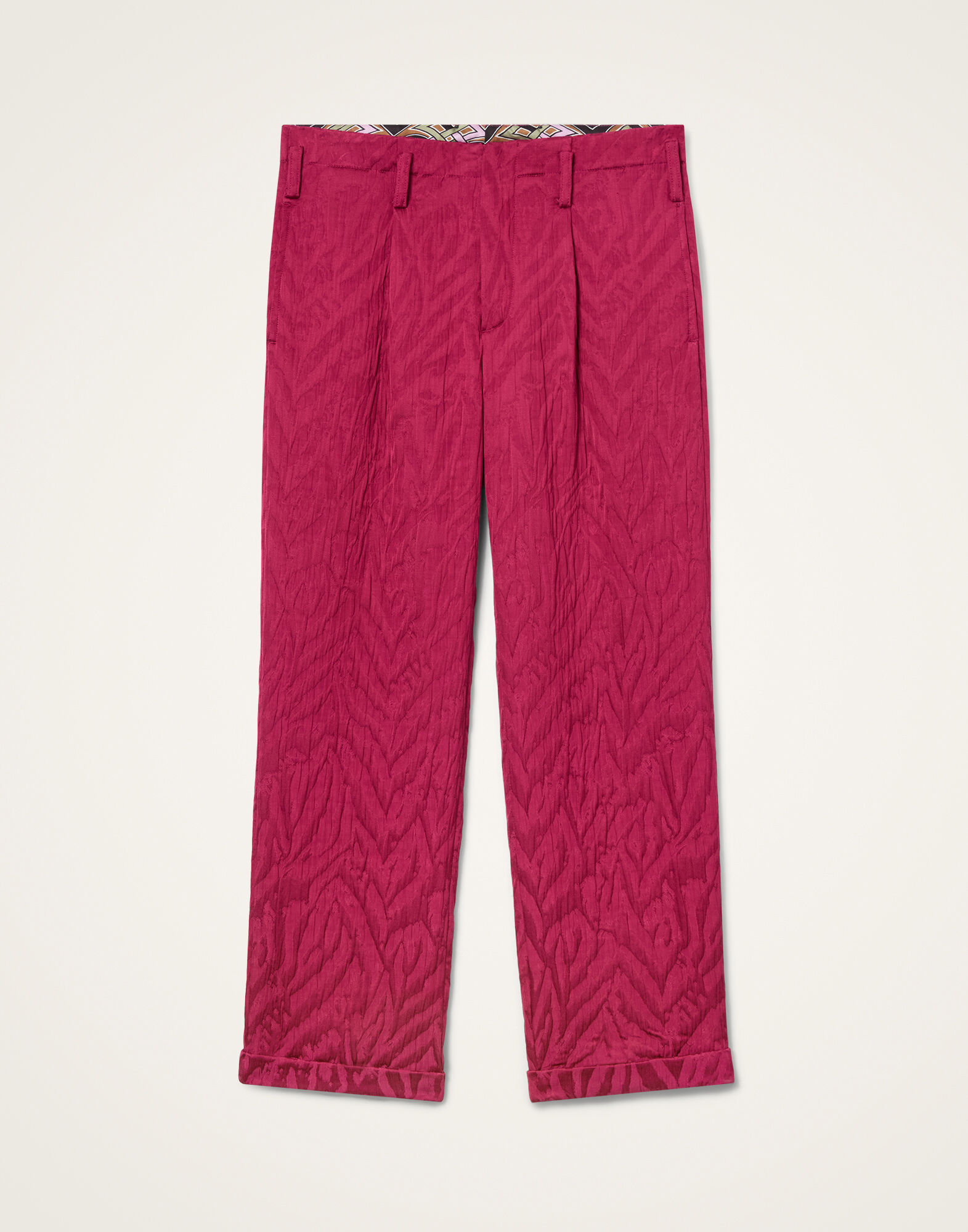 La DoubleJ Sigaretta Pants Animalier Raspberry TRO0215JCQ118ANI02RE04