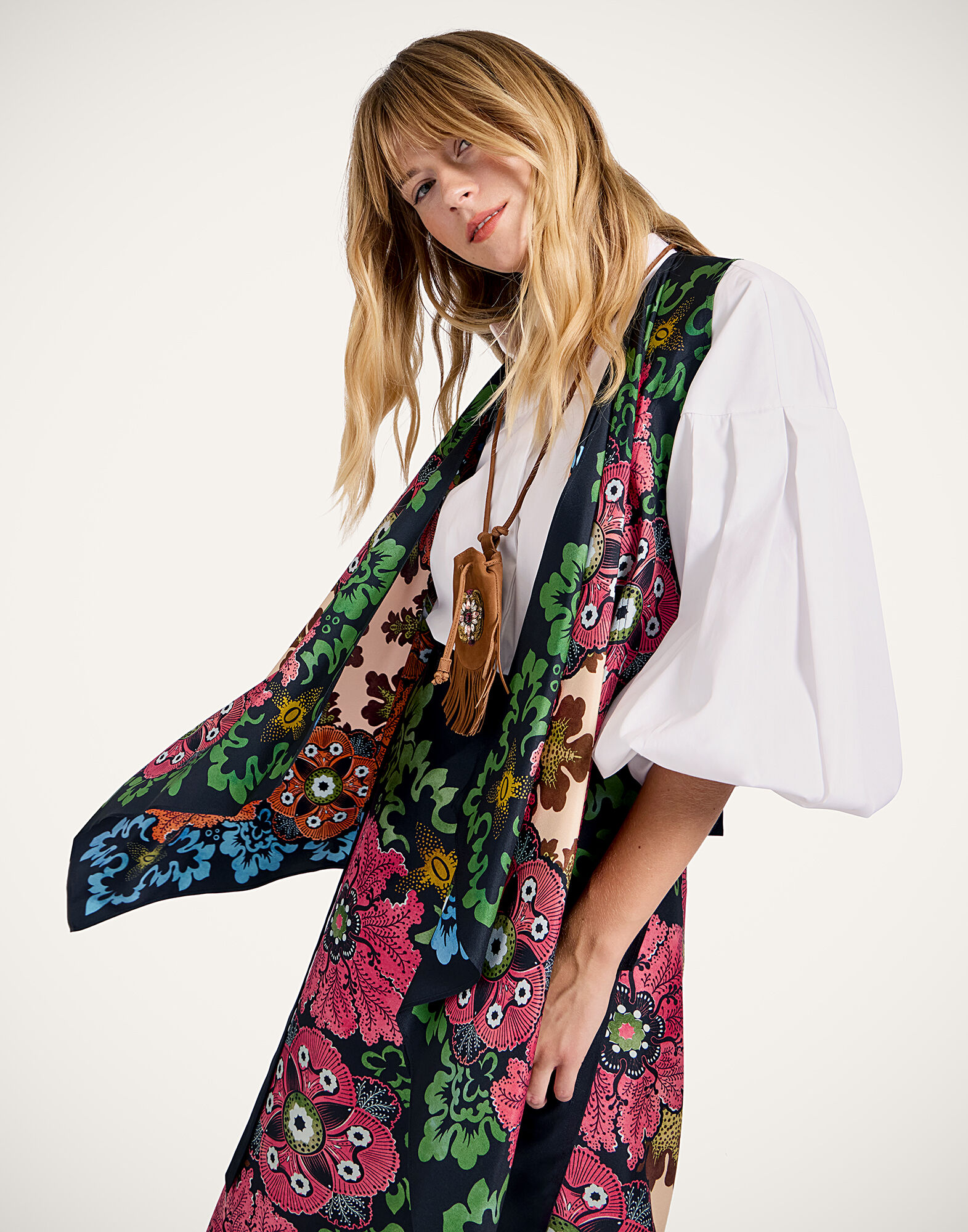 La DoubleJ Scarf Gilet Bounty Plac&eacute;e Red SCA0081SIL006BOU01RE01