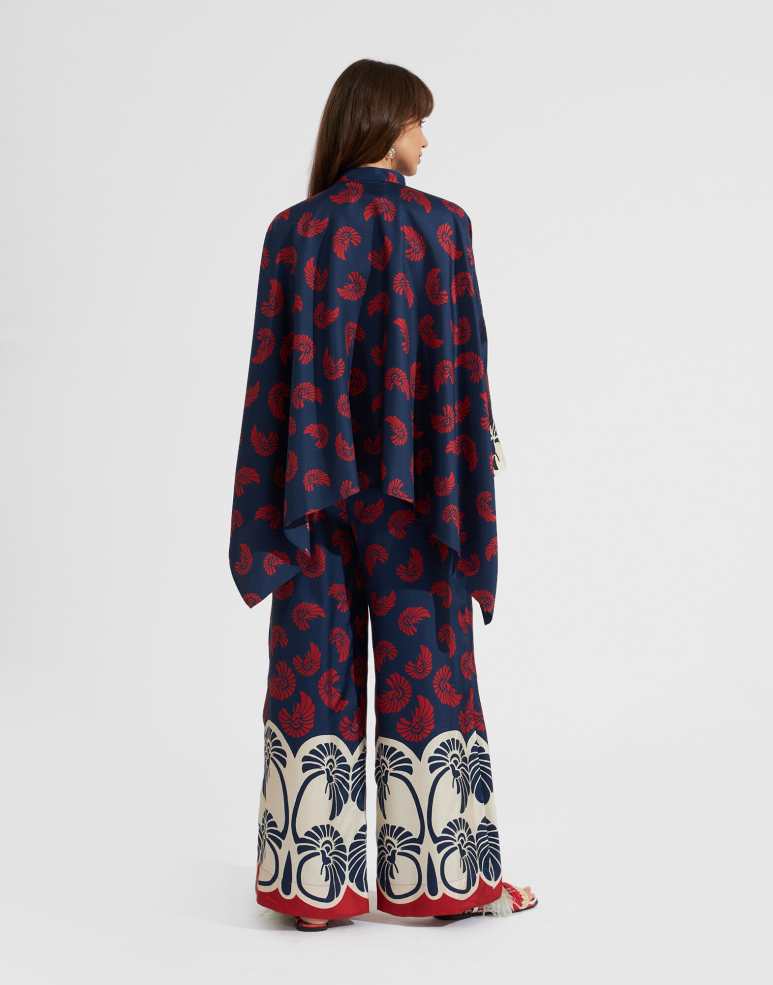 La DoubleJ Palazzo Pants Palmetto Plac&eacute;e TRO0003SIL001PIG01BU06