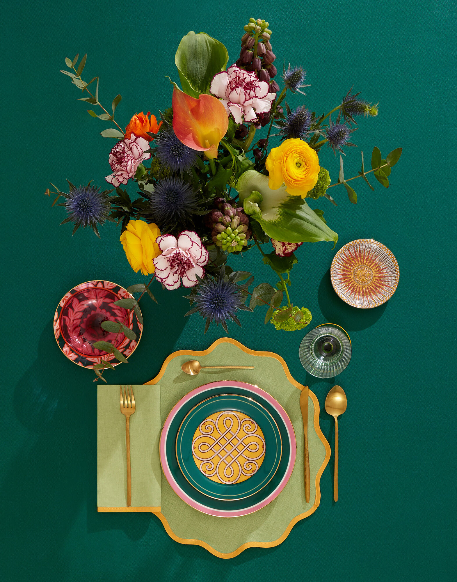 La DoubleJ Dessert Plates Set Of 2 Cortile Green DIS0063CER001CRL0005