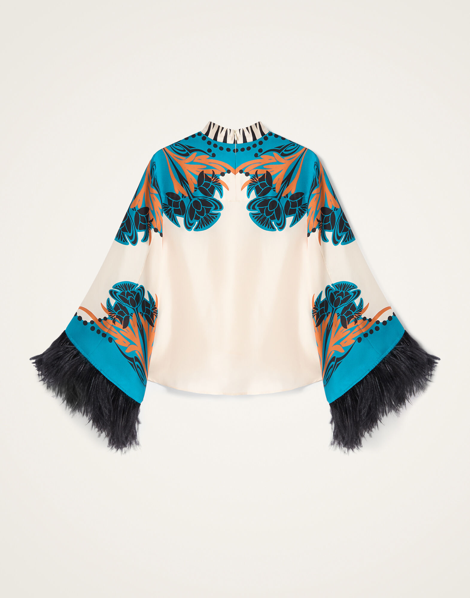 La DoubleJ Make An Exit Top Florence Plac&eacute;e Ivory TOP0141SIL006FLO02WH04