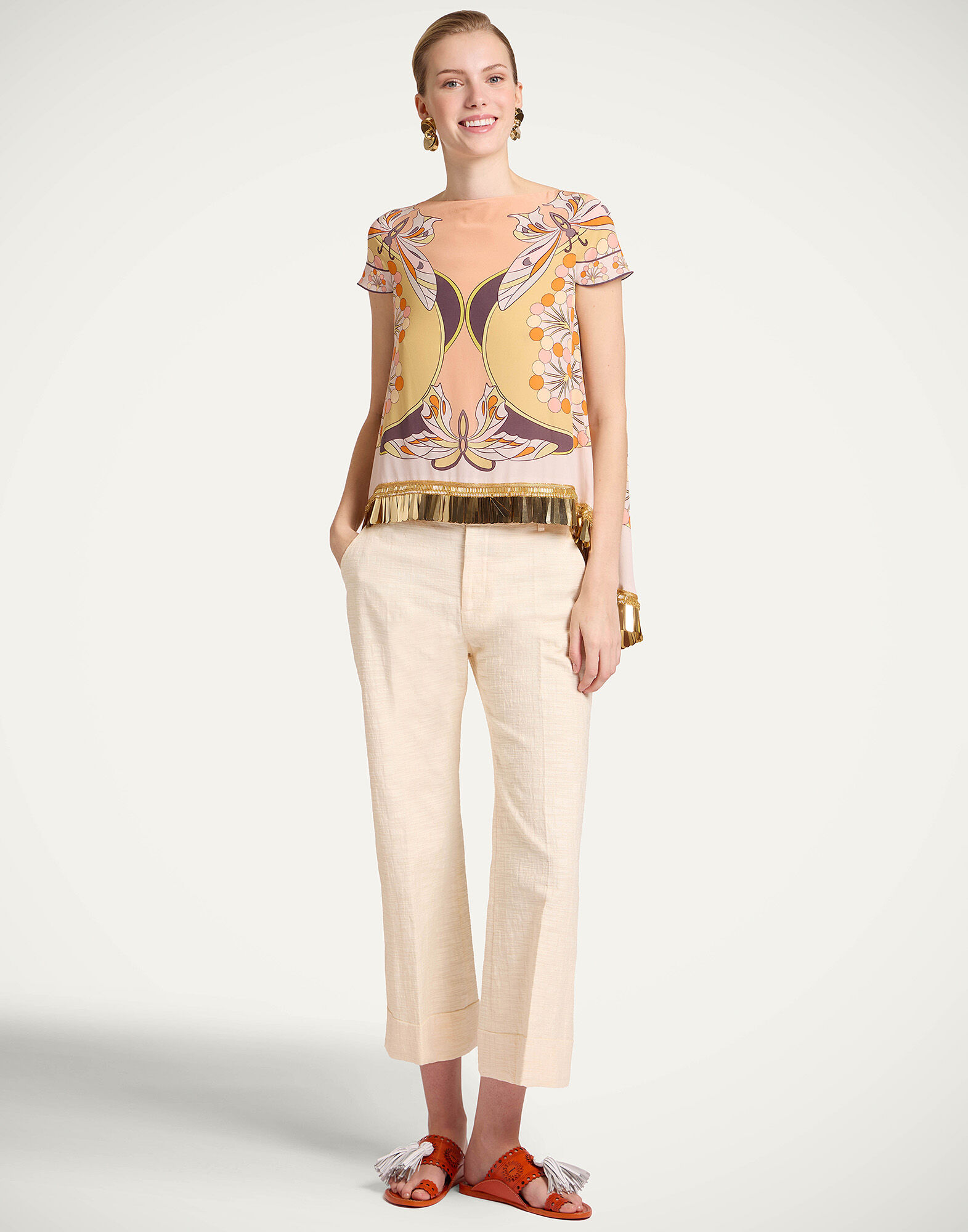 La DoubleJ Hendrix Pants Solid Cream TRO0014COT005SOLIDWH03