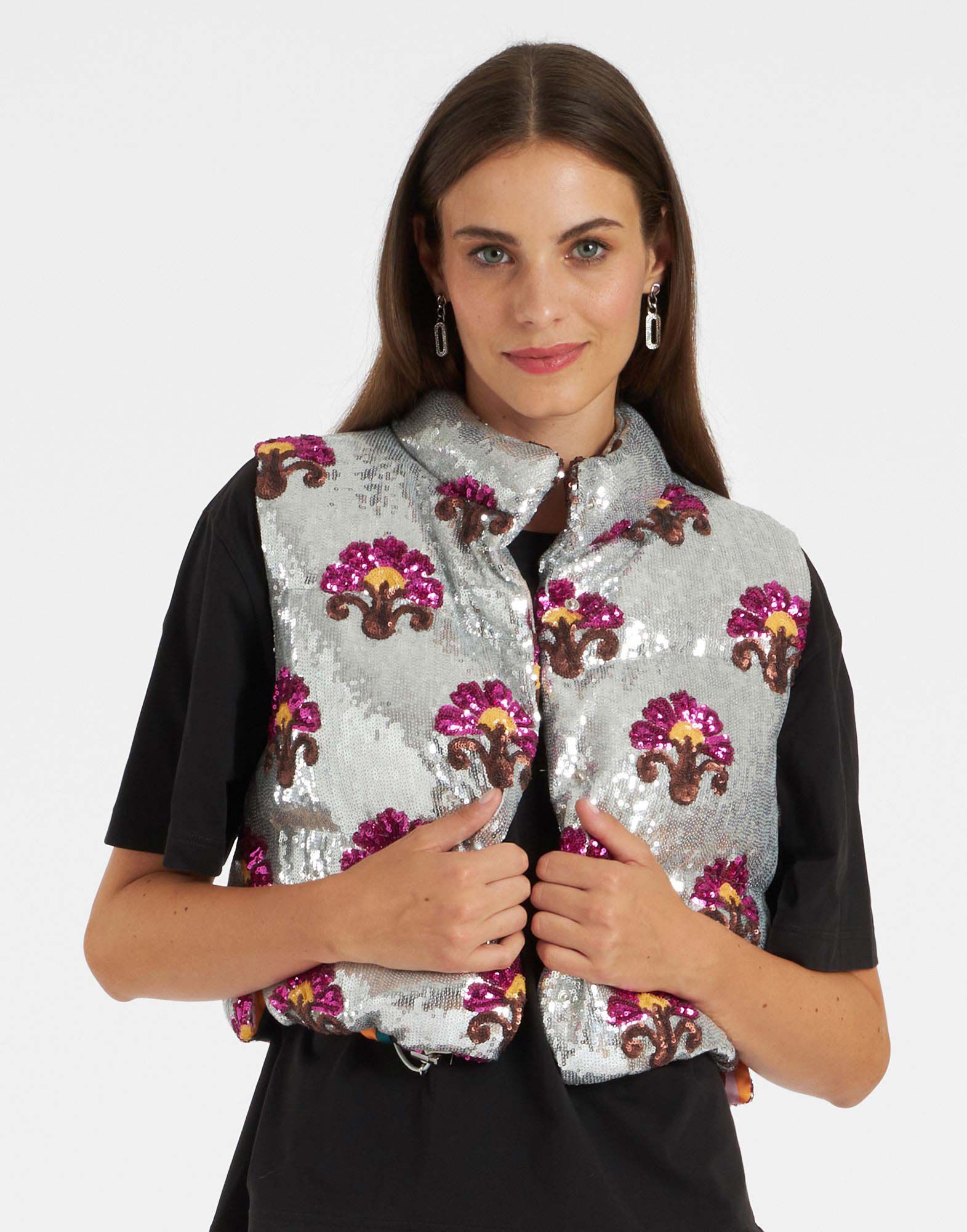 La DoubleJ Bonbon Puffer Vest Silver DOW0012PAI005TXQ01GY04