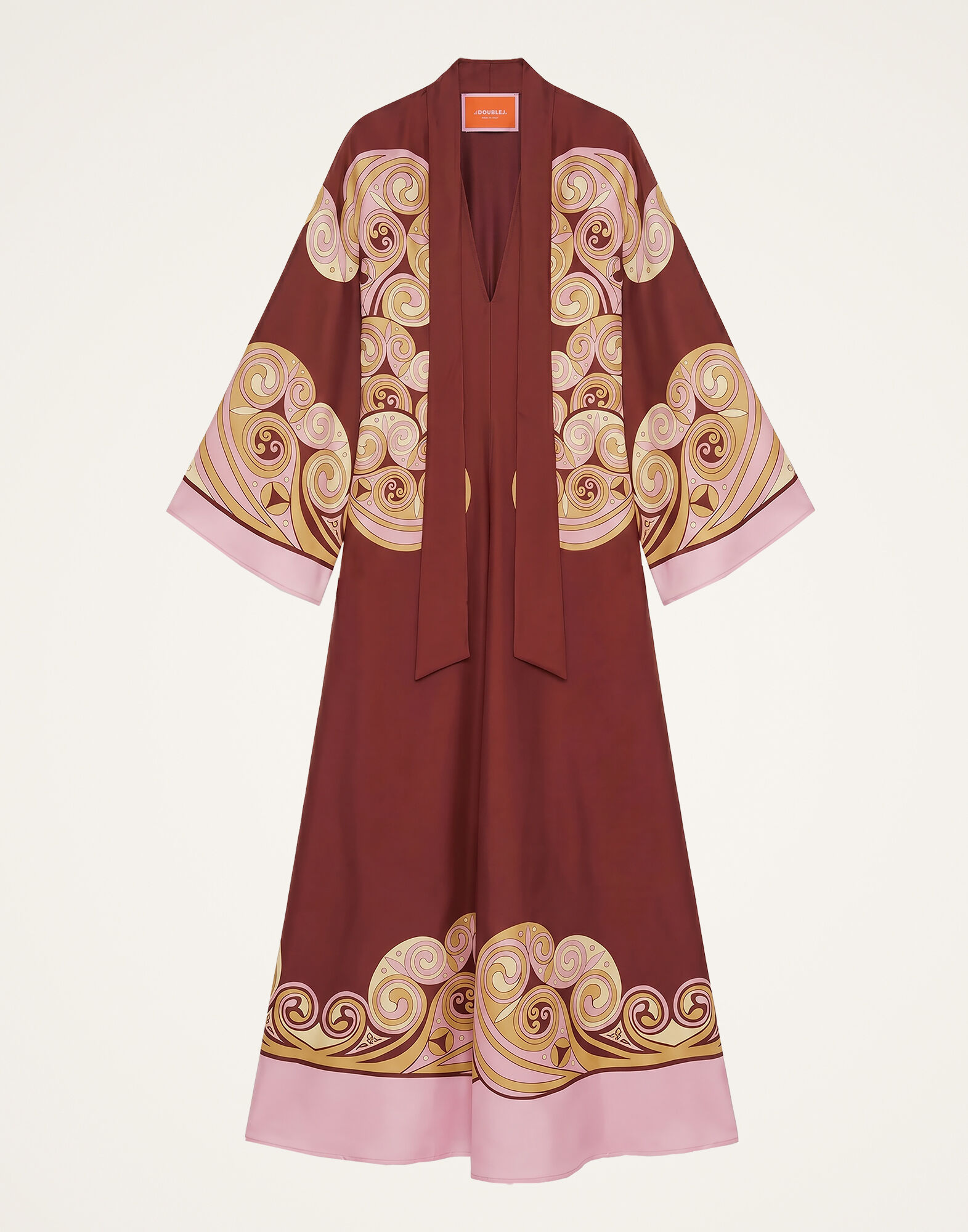 La DoubleJ Magnifico Dress Kells Swirl Plac&eacute;e Burgundy DRE0232SIL006KLS01RE07