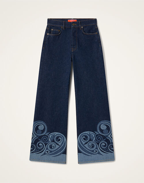 La DoubleJ The Cropped Flare Jean Kells Plac&eacute;e Indigo TRO0202DEN015KEL03BU15