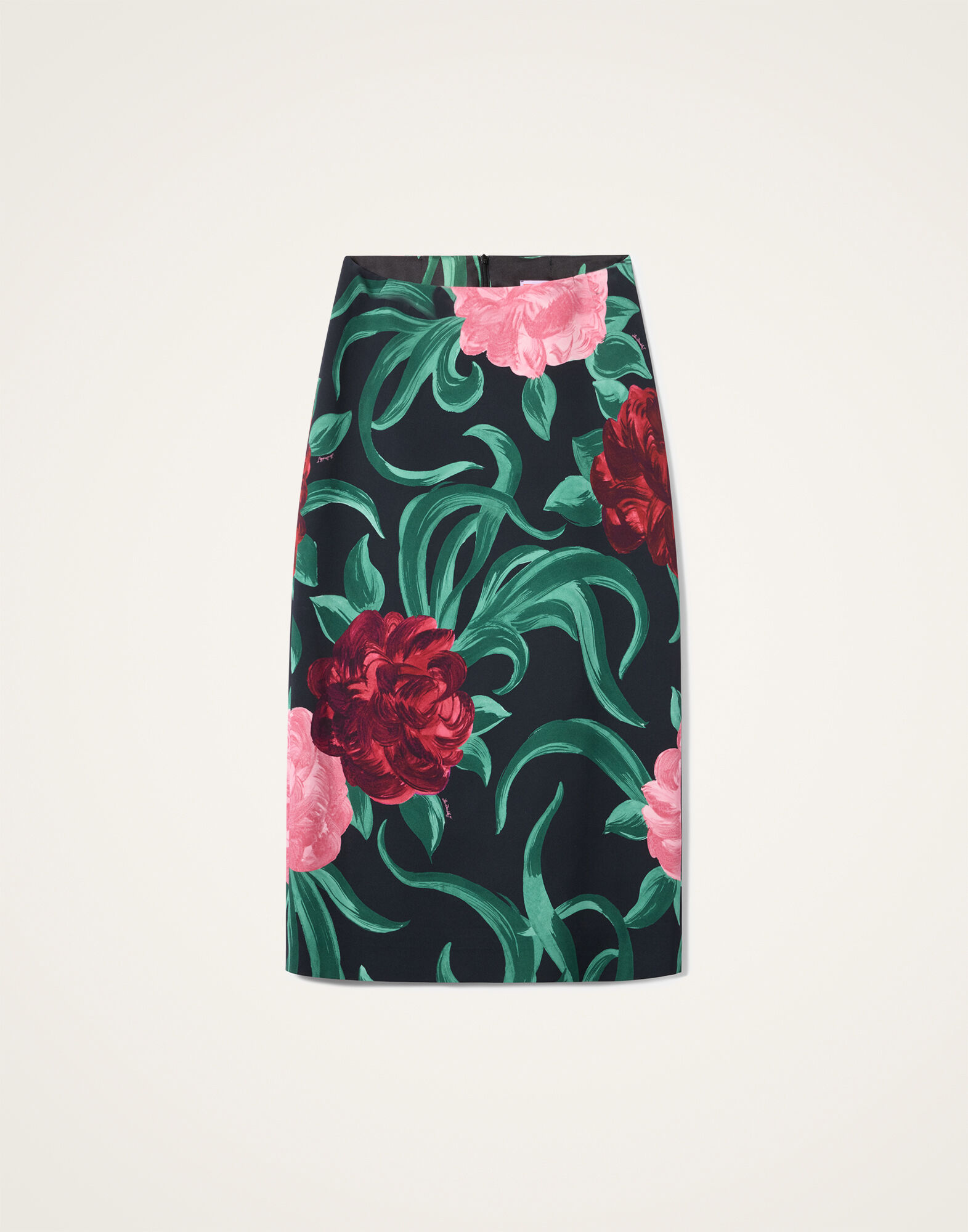 La DoubleJ Pencil Skirt Peony Black SKI0011SAB001PEO05BL01