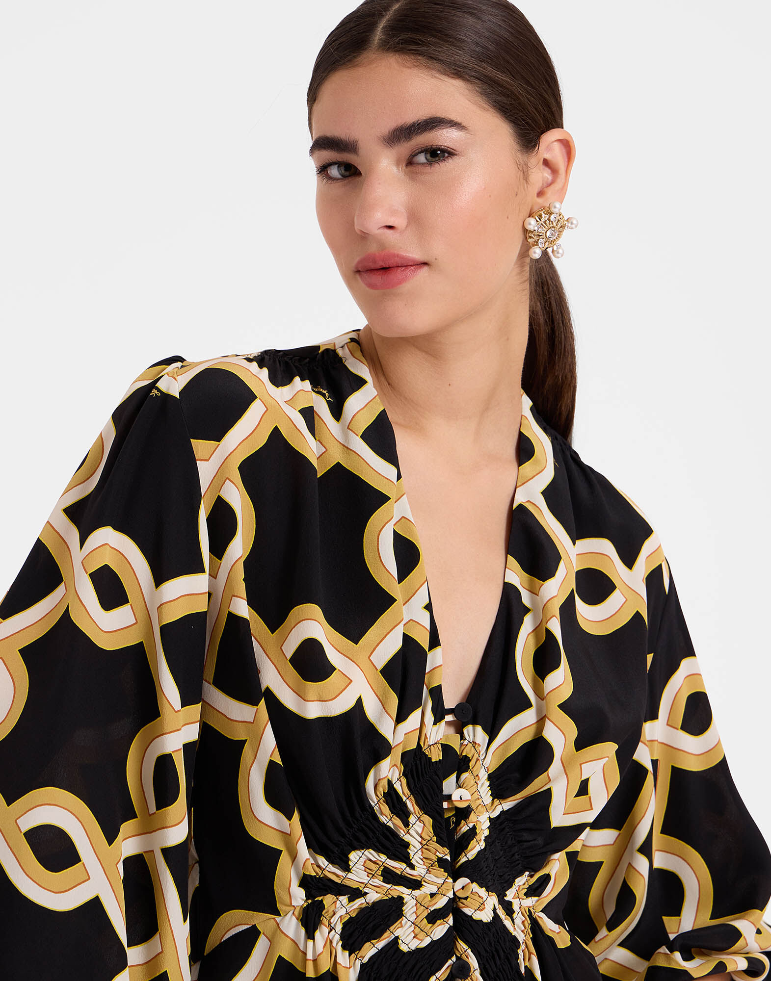 La DoubleJ Long Camerino Dress Tackle Black DRE0585CRE001TAC01BL01