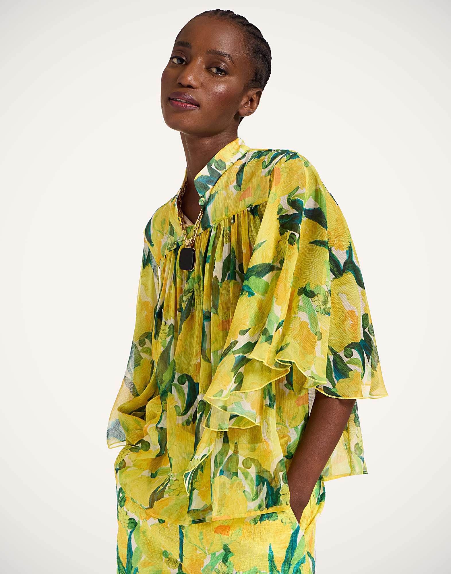 La DoubleJ Frapp&eacute; Top Zesty Yellow TOP0154CRE009ZES01YE02