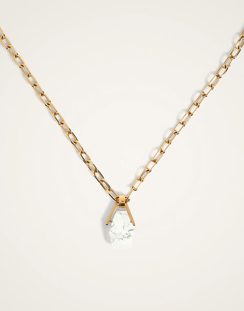 La DoubleJ Portal Necklace 24K Gold Plate & Howlite NEC0021BRA003HOW02YE05