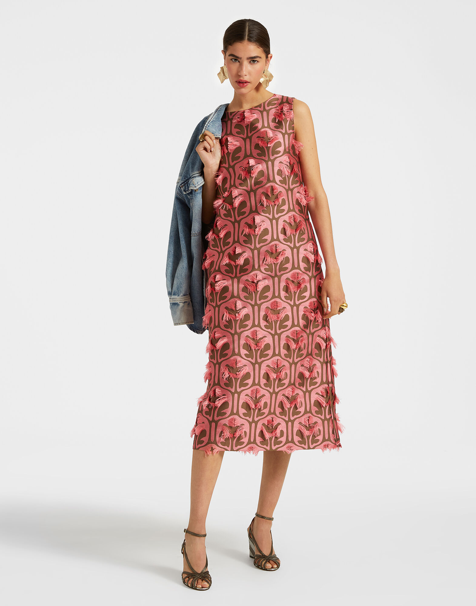 La DoubleJ Column Dress Grove Kaki/Pink DRE0389JCQ043GRV03PI01