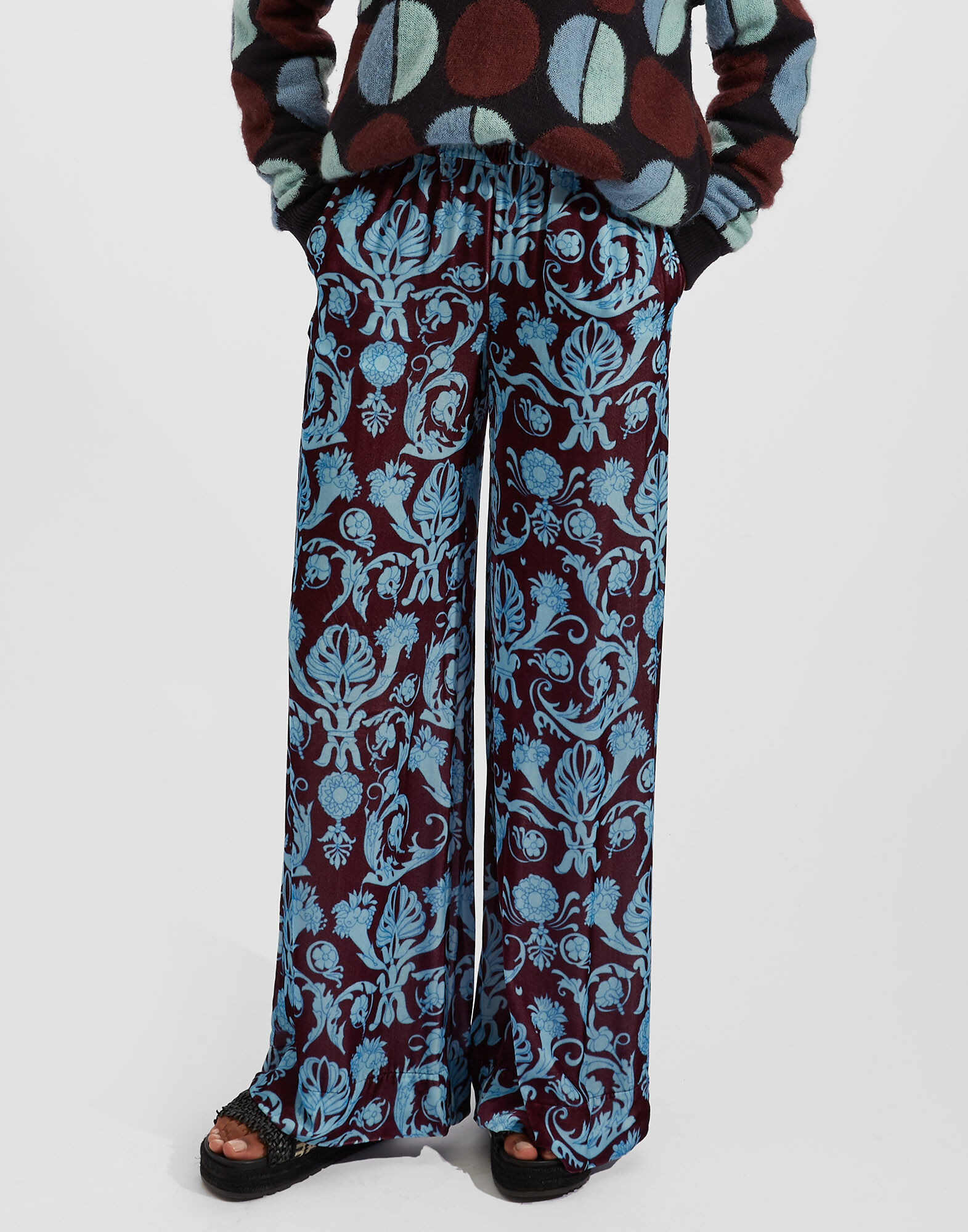 Sablè crepe palazzo pants