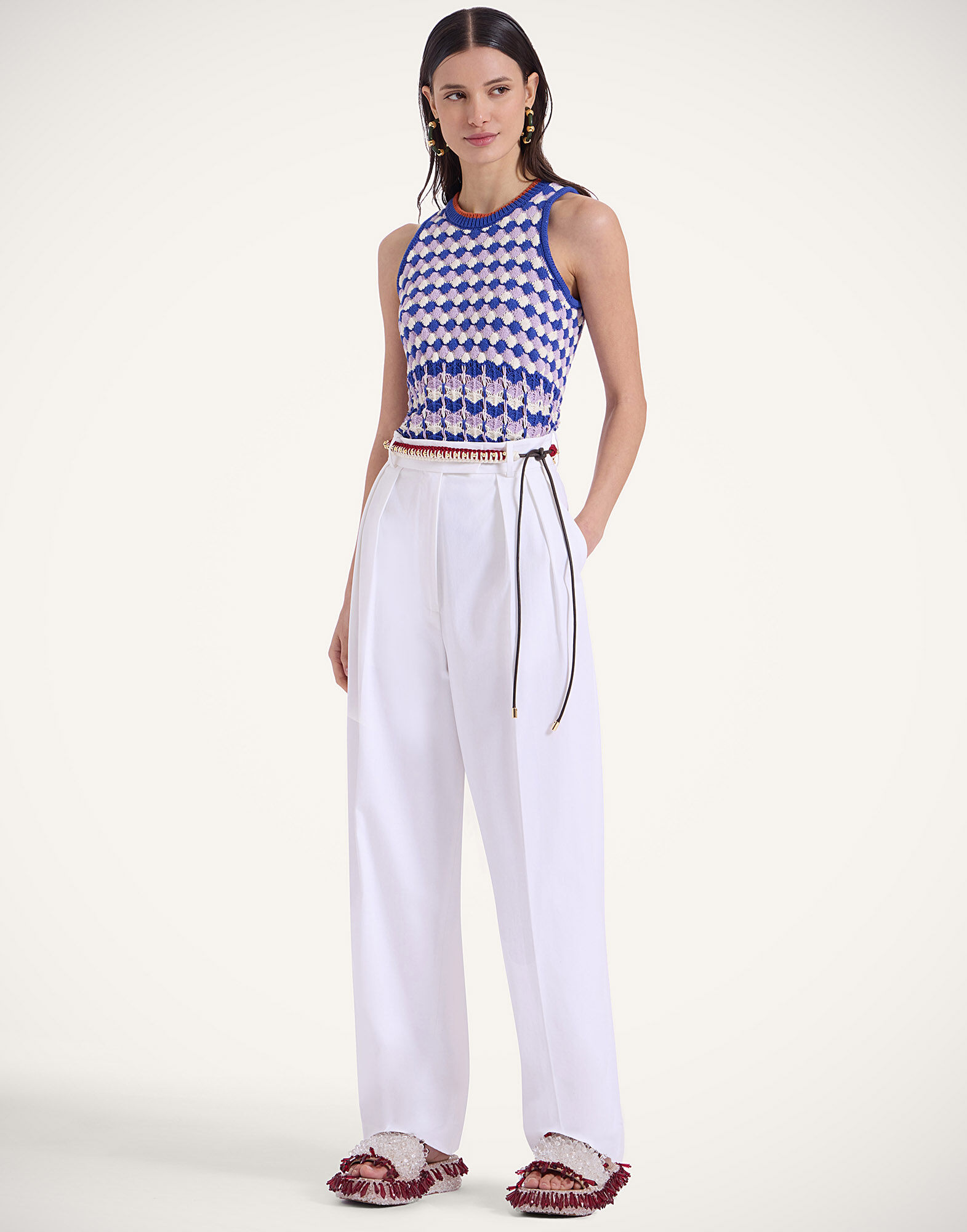 La DoubleJ Perry Street Top Multicolor Violet & Blue PUL0257KNI149VA339MU01