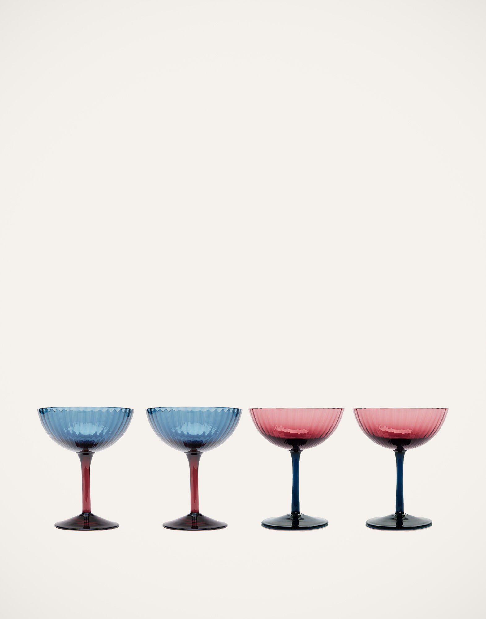 La DoubleJ Champagne Coupe Set of 4 Mixed GLA0013MUR001ASS0005
