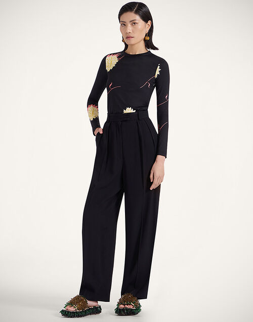 La DoubleJ Brooklyn Pants Solid Black TRO0156SAB001SOLIDBL01