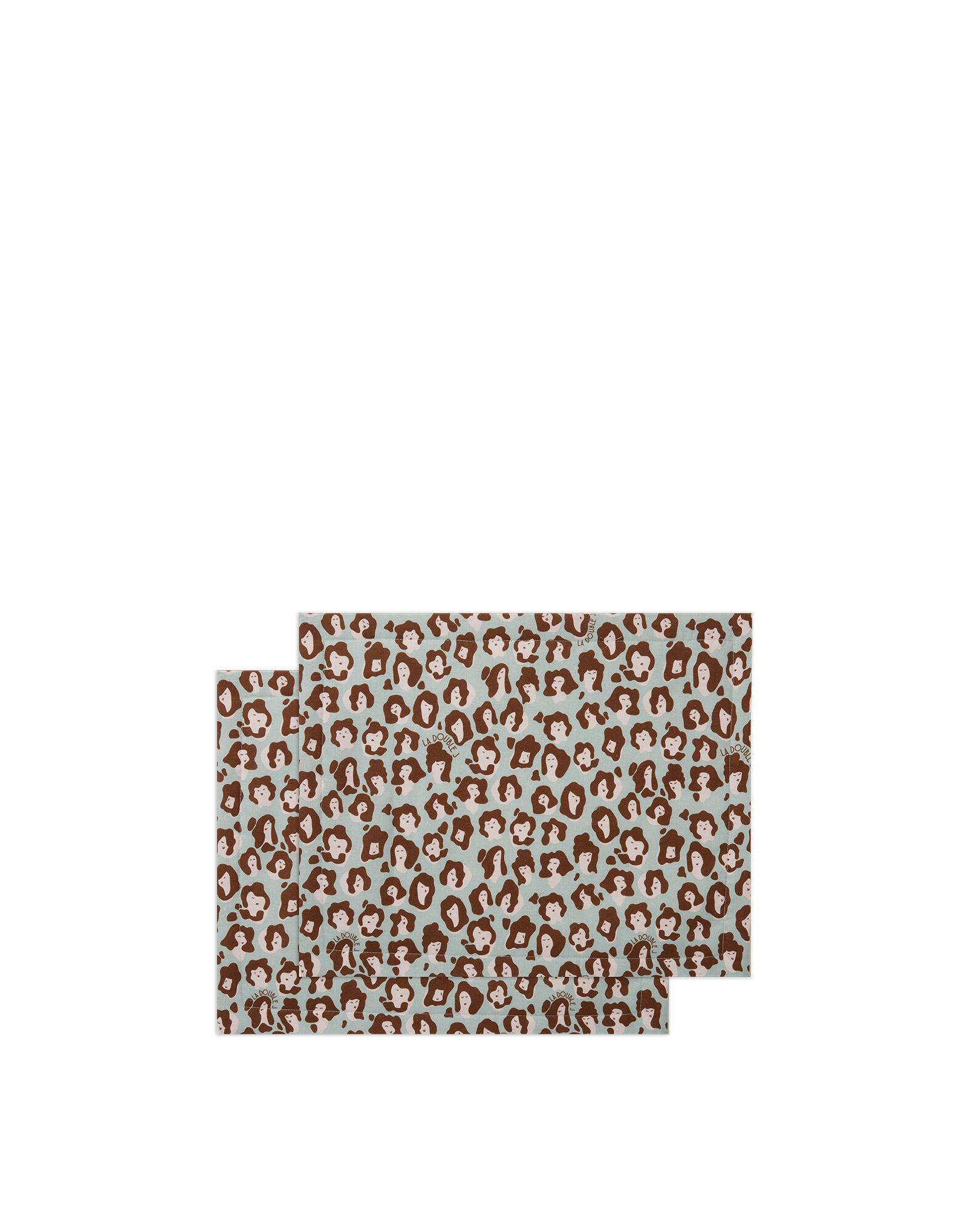 La DoubleJ Placemat Set Of 2 Lady Leopard Acqua TBM0001LIN001LLE0002