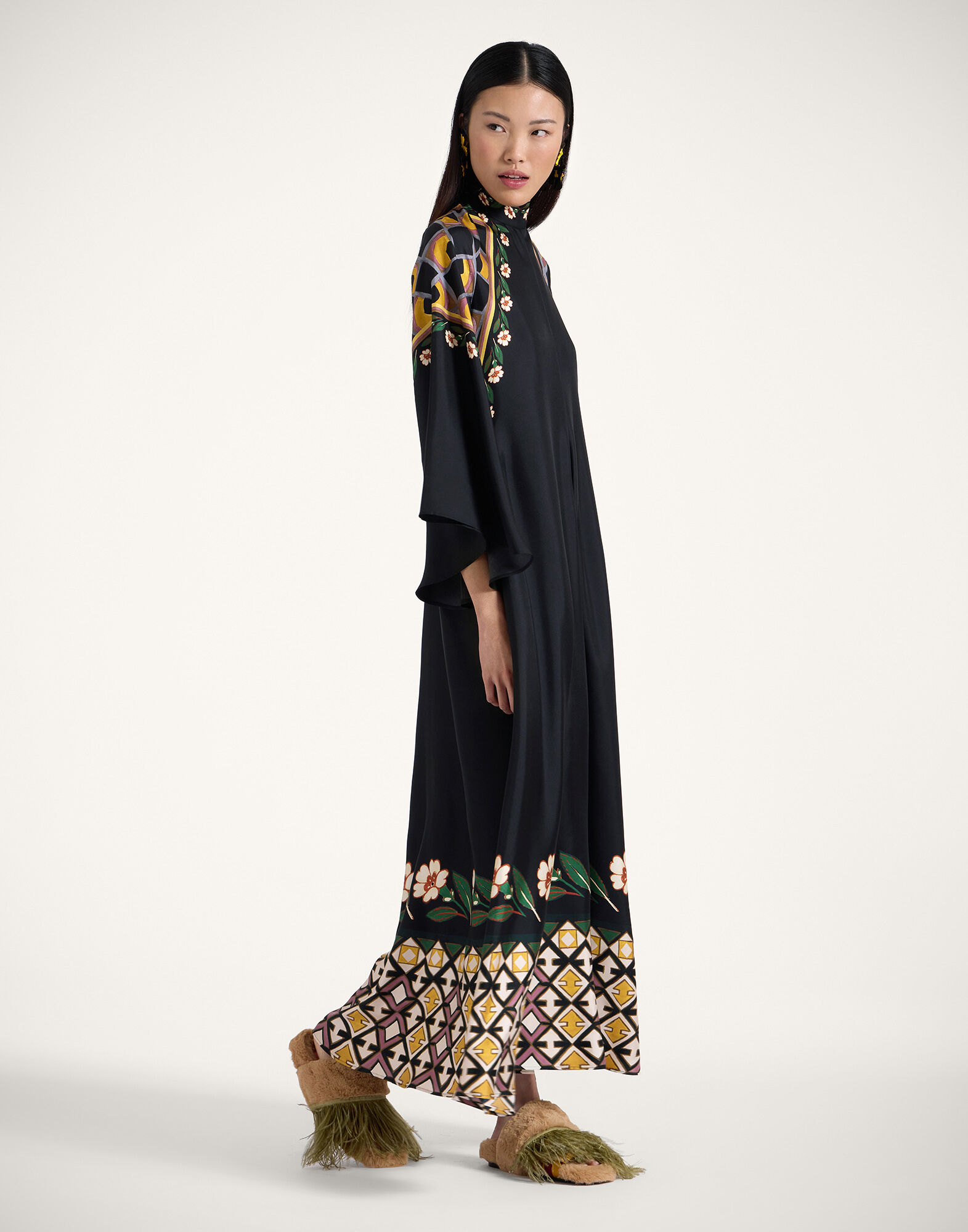 La DoubleJ Magnifico Dress Dazed Plac&eacute;e Black DRE0232SIL001DAZ01BL01