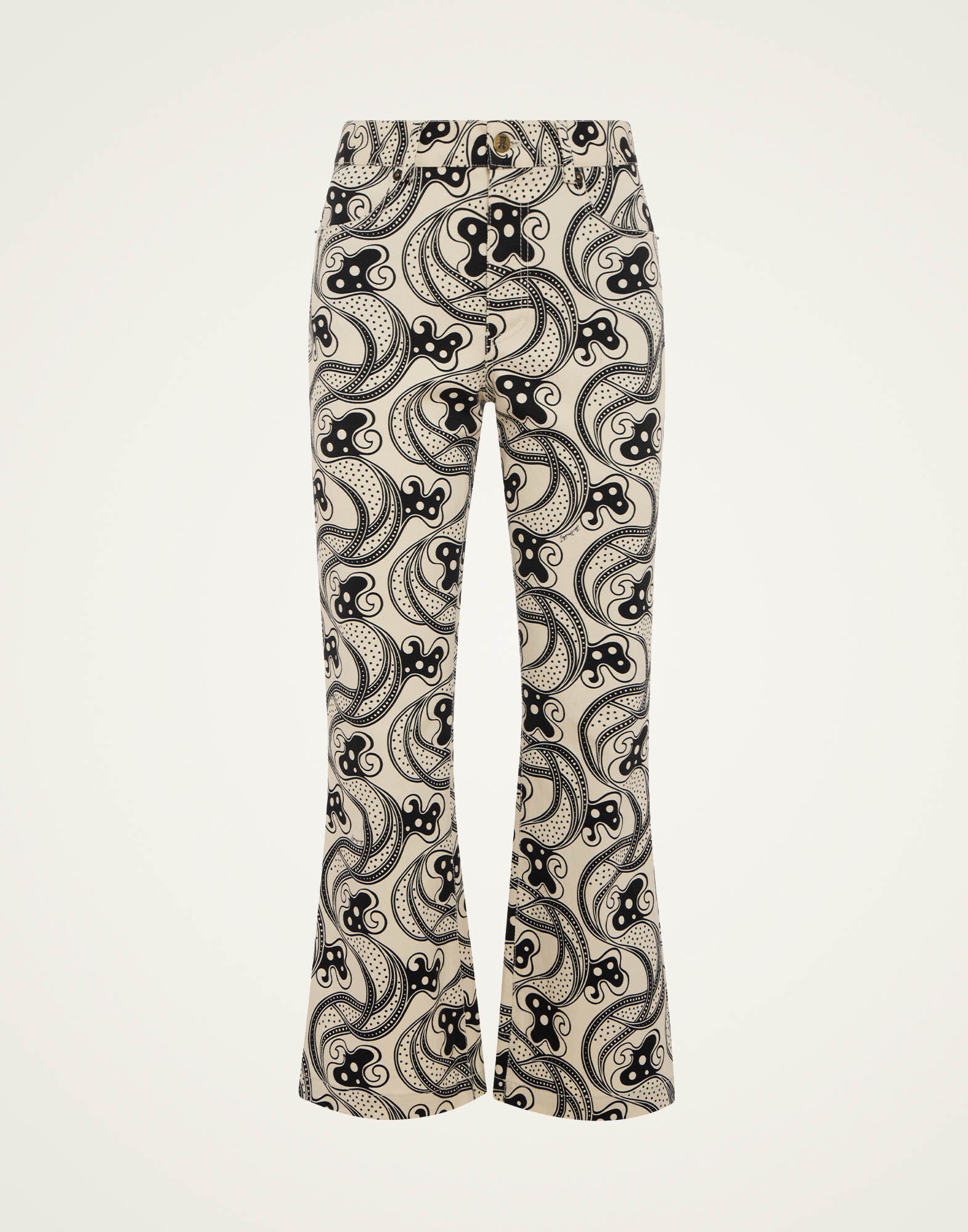 La DoubleJ The Cropped Flare Jean Aperol Black & White TRO0158COT063APE01WH06