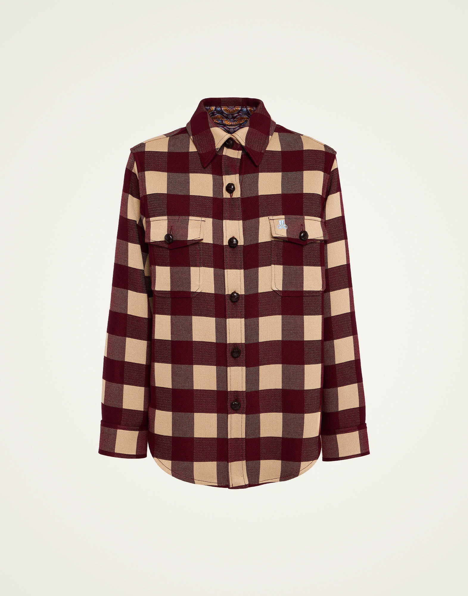 La DoubleJ Better Than Your Boyfriend's Jacket Checkers Burgundy JAC0112VIS021CHK02RE02