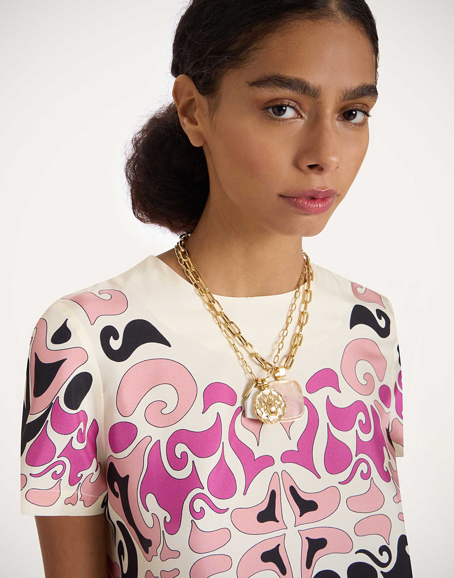 La DoubleJ Mini Swing Dress Phoenix Plac&eacute;e Pink DRE0963SIL006PHO01PI01