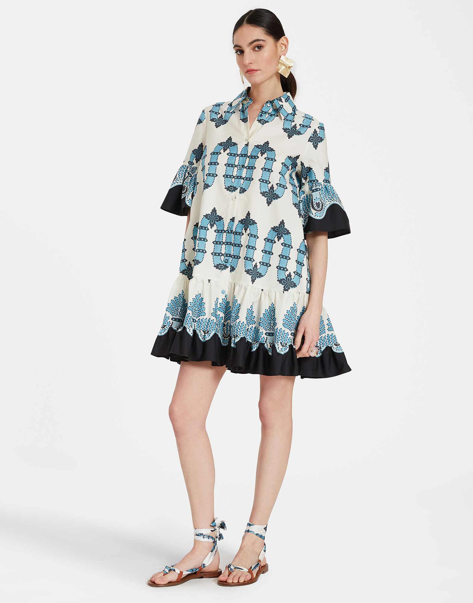 La DoubleJ Choux Dress Scirocco Plac&eacute;e Ivory DRE0193COT039SCI03WH04