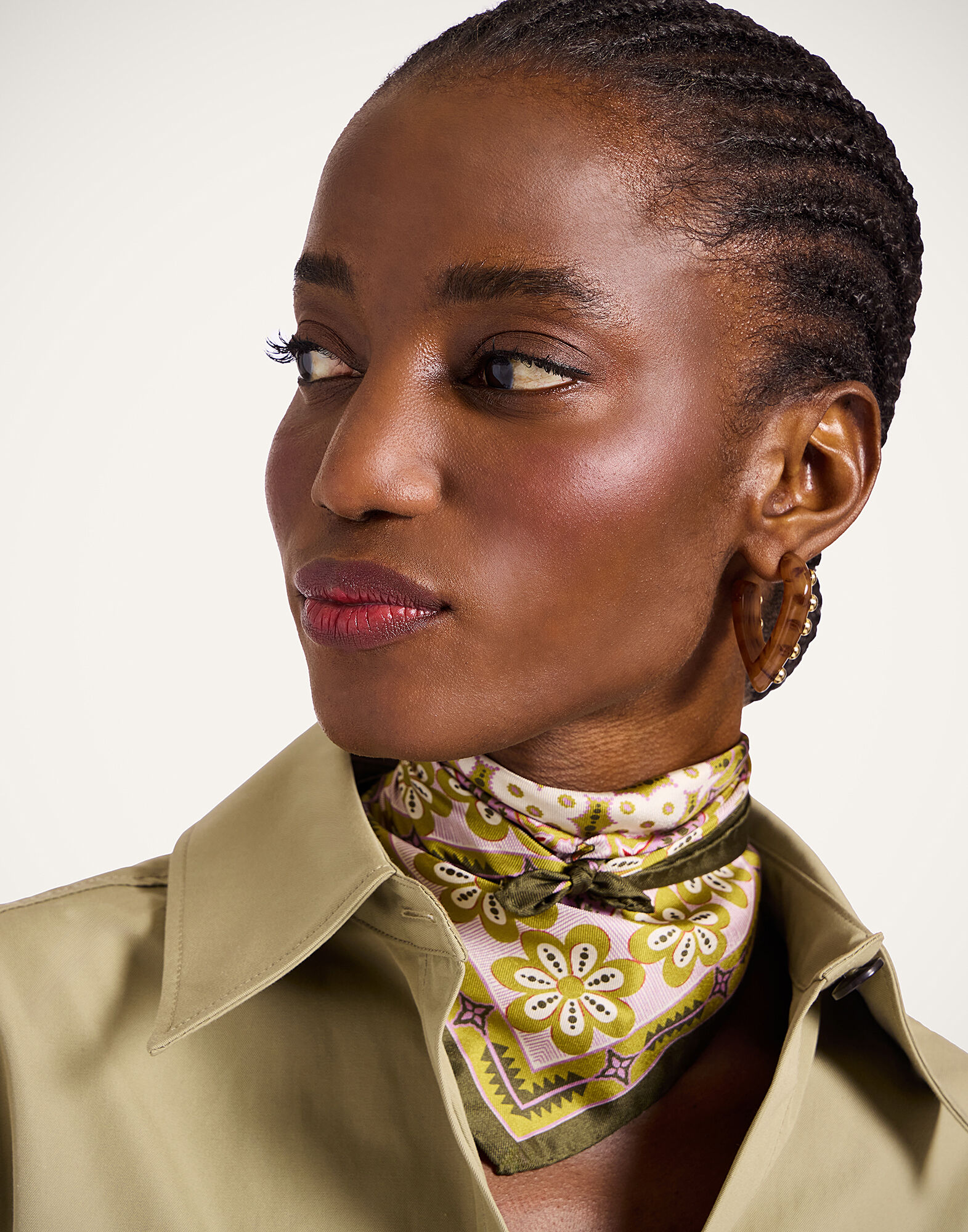 La DoubleJ Foulard 45 Pagoda Plac&eacute;e Pink SCA0065SIL006PAG01PI01