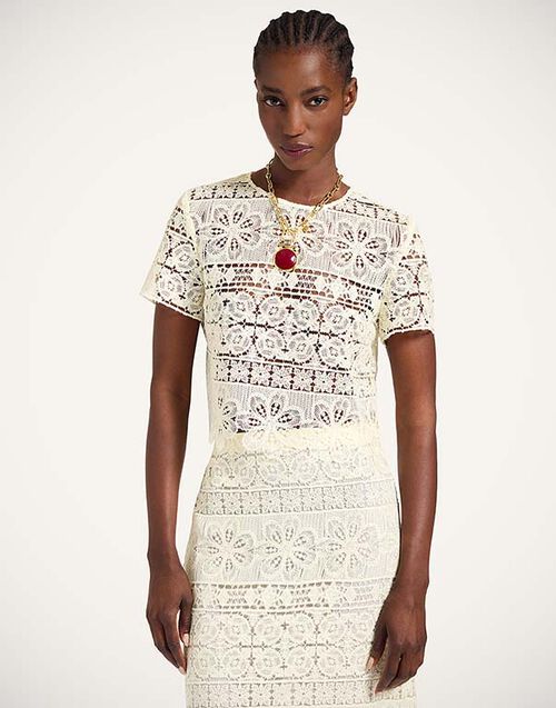 La DoubleJ Aria Tee Caper Light Yellow TOP0125EMB104CEP03YE01