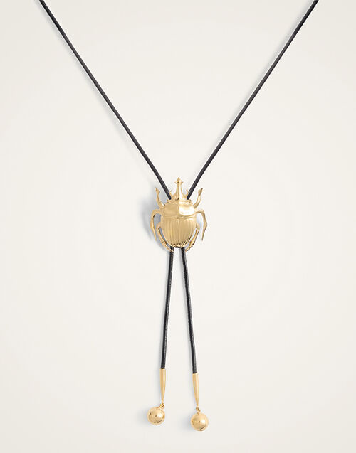 La DoubleJ Scarab Cow Tie 24K Gold Plate NEC0041BRA003SOLIDYE05