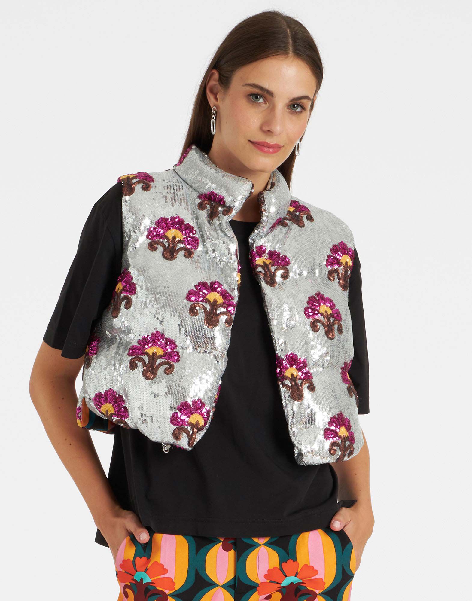 La DoubleJ Bonbon Puffer Vest Silver DOW0012PAI005TXQ01GY04