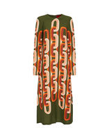 La DoubleJ Long Sleeve Midi Swing Dress Prometheus Plac&eacute;e Camouflage DRE0759VIS001EUS02GR08