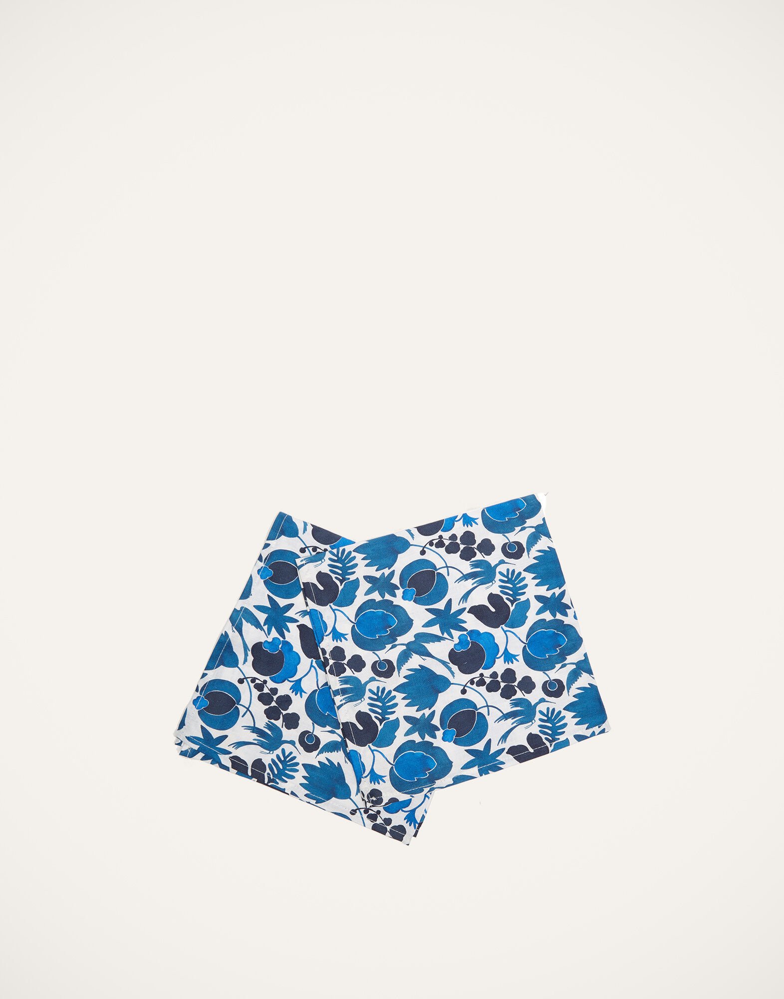 La DoubleJ Large Napkins Set Of 2 Wildbird Blu Small NAP0006LIN001CER0009