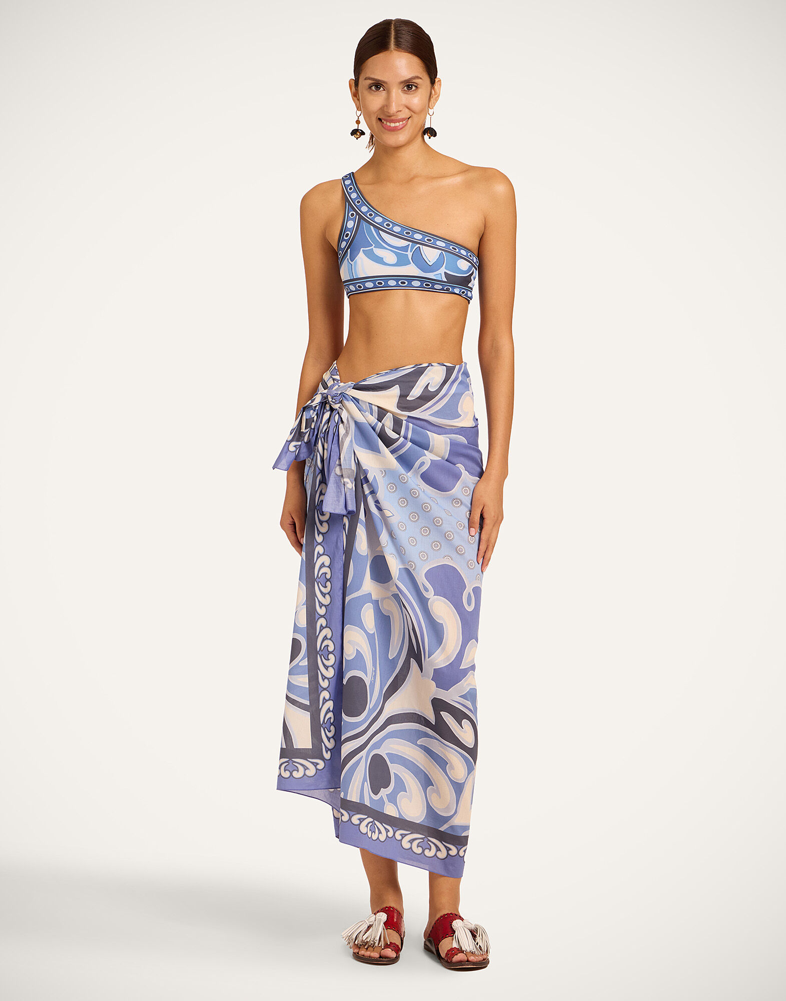 La DoubleJ Pareo Cocoon Plac&eacute;e Blue SCA0051COT003COC02BU03
