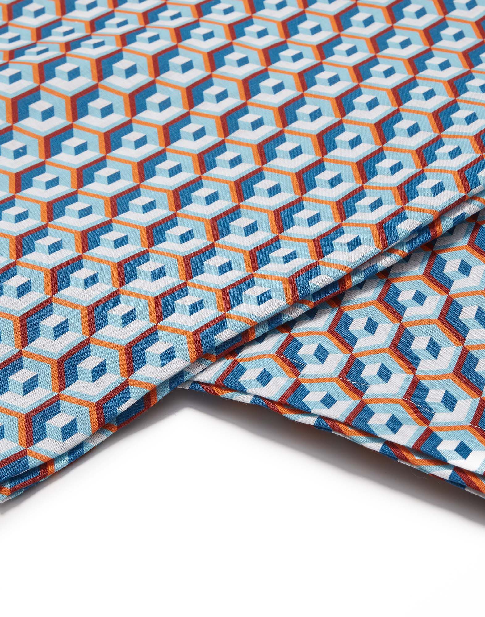 La DoubleJ Large Tablecloth (180x350) Cubi Blu TBC0003LIN001CUB0004