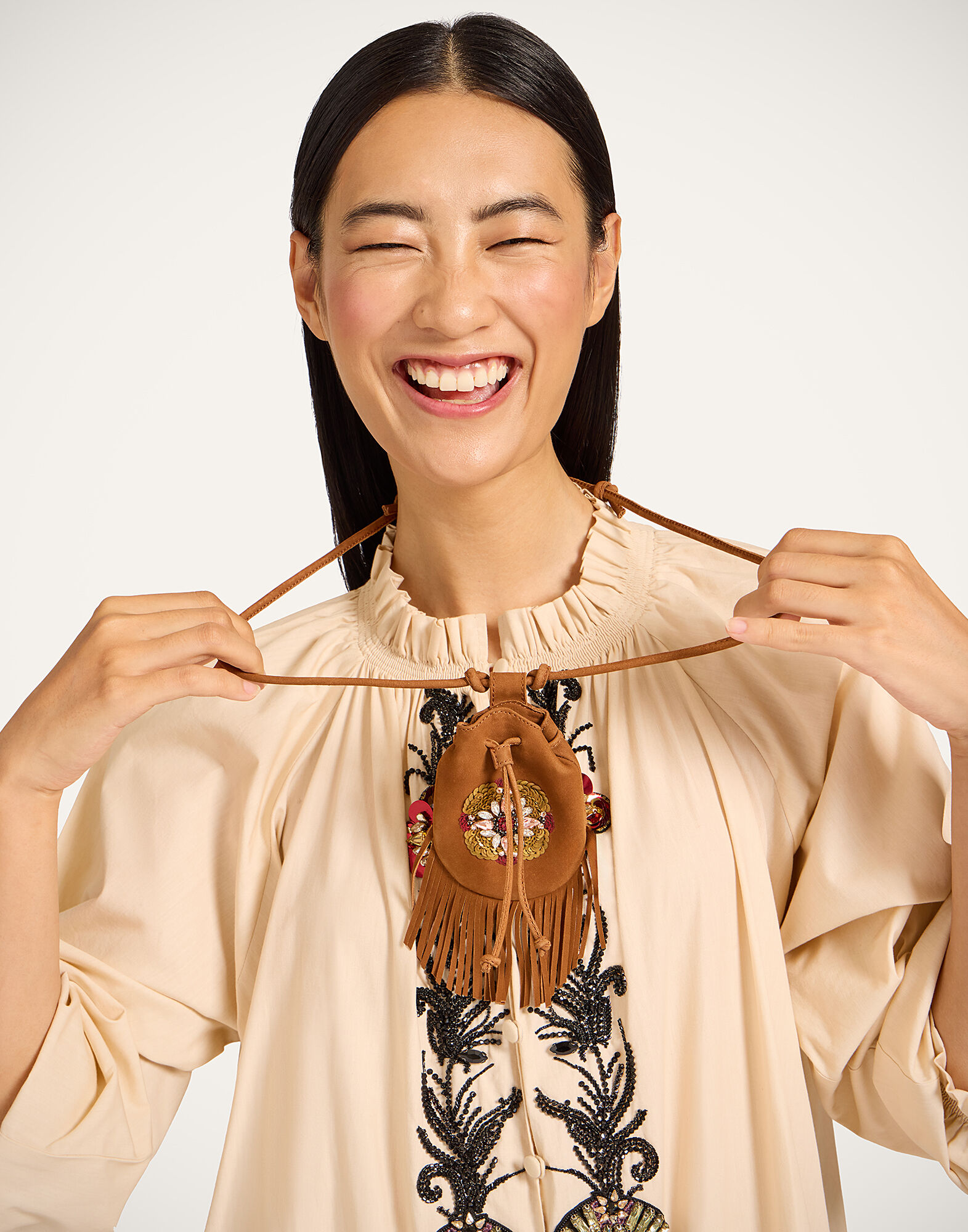 La DoubleJ Power Pouch Solid Tan BAG0087LEA016SOLIDBR17